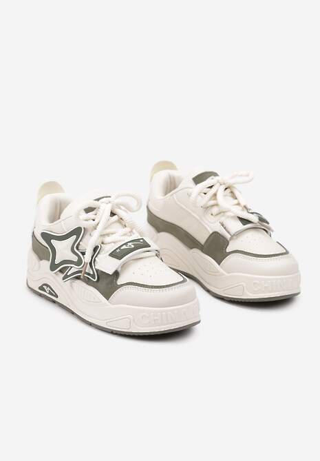 Sneakers Bej cu verde 5