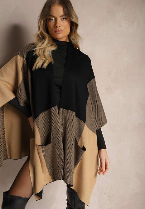 Poncho Verideth Negru cu maro