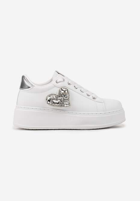 Sneakers Remila Alb cu argintiu 4