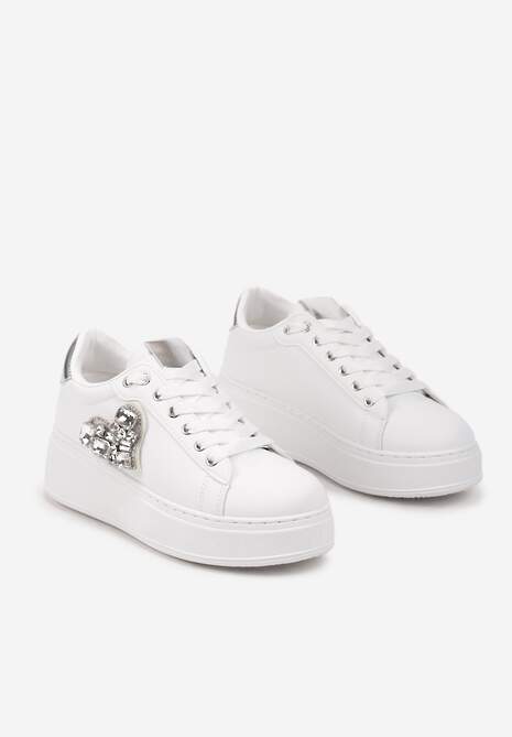 Sneakers Remila Alb cu argintiu 5