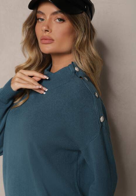 Pulover pe gât Maririna Bleumarin 5