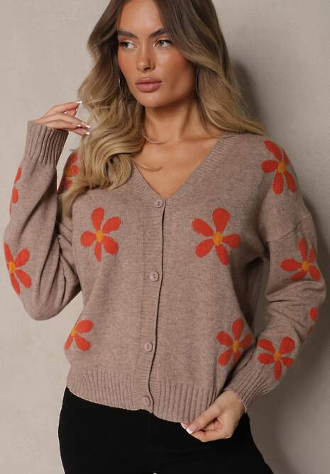 Cardigan Anarista Bej închis 4