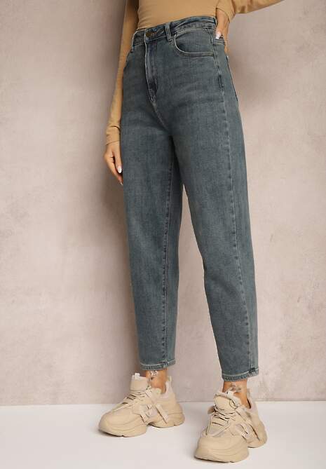 Niebieskie Jeansy High Waist Mom Fit Rorirra 4