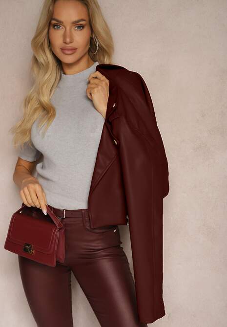 Szara Bluzka Półgolf z Wiskozą Bawełną i Krótkim Rękawem Tiabelle