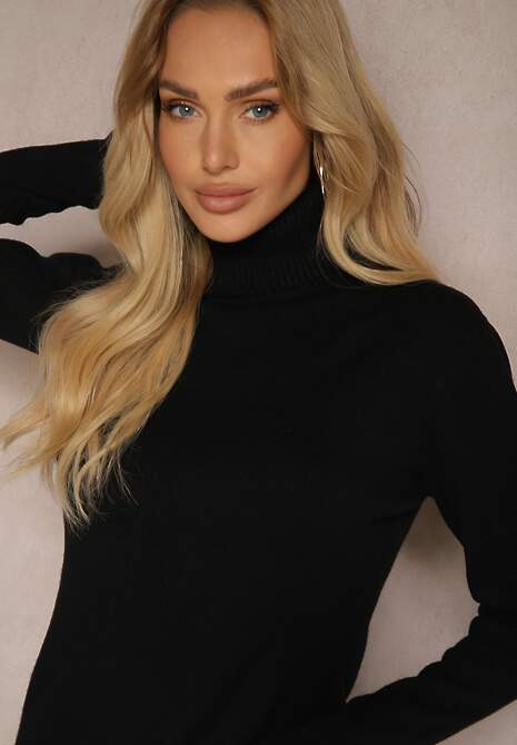 Czarny Golf Sweter o Dopasowanym Kroju z Kaszmirem Zairith 5
