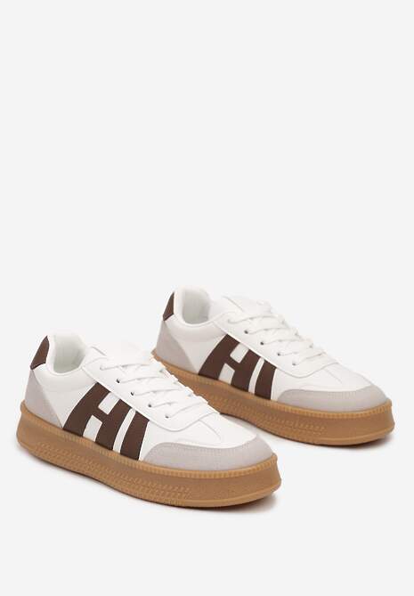 Sneakers Mialeria Alb cu maro 5