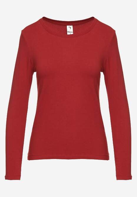 Bordowa Bluzka Bawełniana Typu Longsleeve Mialoraea 6