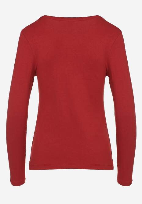 Bordowa Bluzka Bawełniana Typu Longsleeve Mialoraea 7