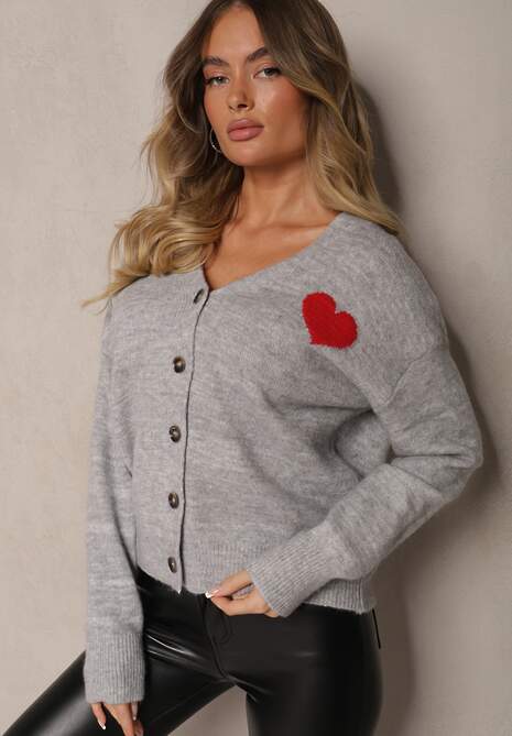 Cardigan Miathia Gri deschis 4