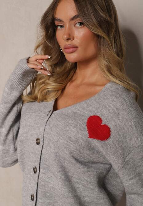 Cardigan Miathia Gri deschis 5