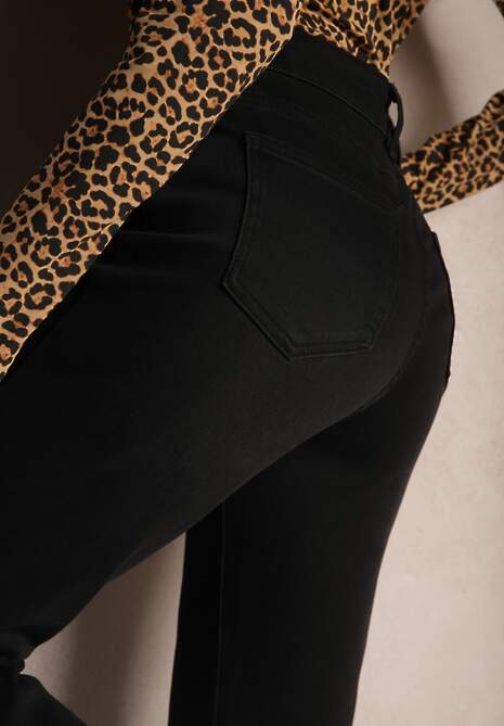 Czarne Jeansy High Waist z Szerokimi Nogawkami Daitharia 5