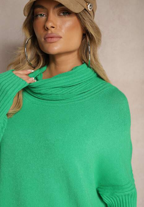 Pulover pe gât Celestelle Verde 5
