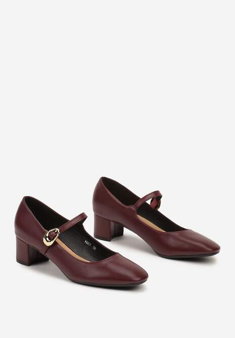 Pantofi cu toc Daithara Bordo 5