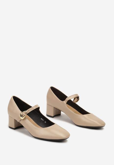 Pantofi cu toc Daithara Bej 5