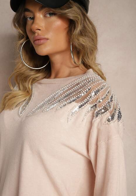 Pulover Nevarita Roz deschis 5
