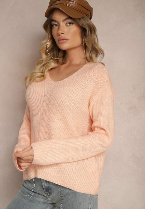 Pulover Omelisa Roz deschis 4