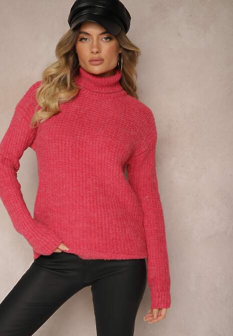 Pulover pe gât Ertinna Fucsia 4