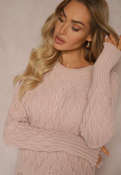 Pulover Rievea Roz deschis 5