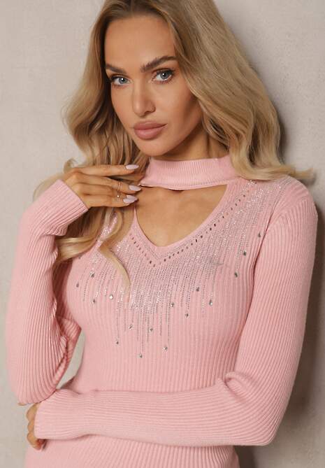 Pulover Clarissina Roz deschis 5