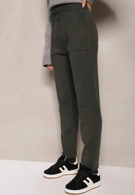 Pantaloni Venaline Verde închis 4
