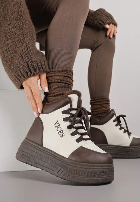 Botine Leavinael Bej cu maro 4