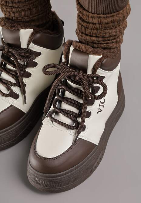 Botine Leavinael Bej cu maro 5