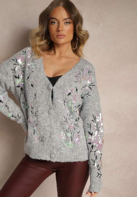 Cardigan Isselia Gri deschis 4