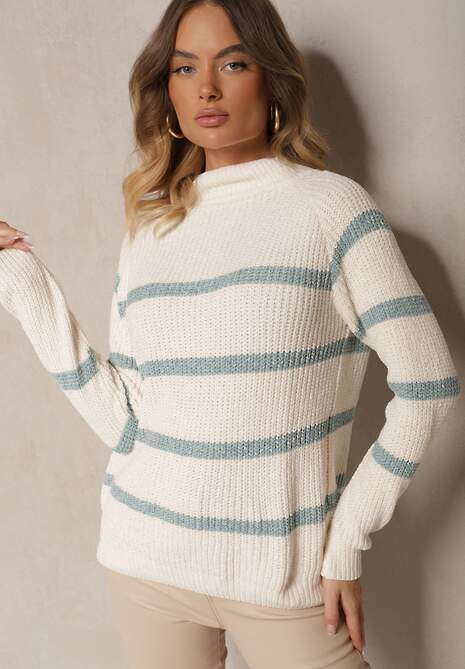 Pulover Tintarina Verde cu crem 4