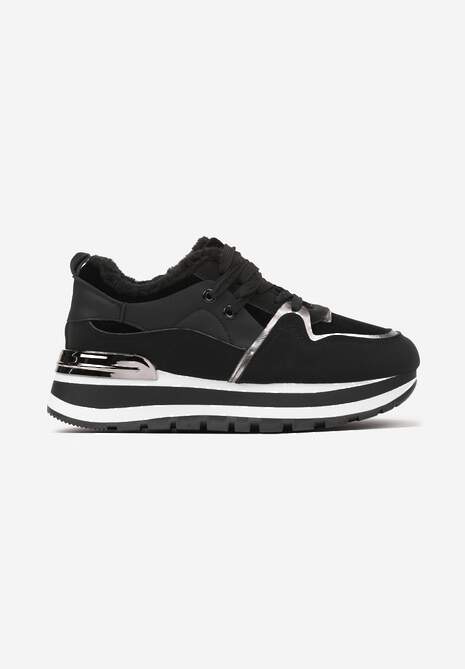 Czarne Sneakersy na Zimę z Futerkowym Ociepleniem Vertiste 4