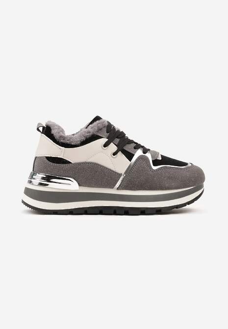 Szare Sneakersy na Zimę z Futerkowym Ociepleniem Vertiste 4