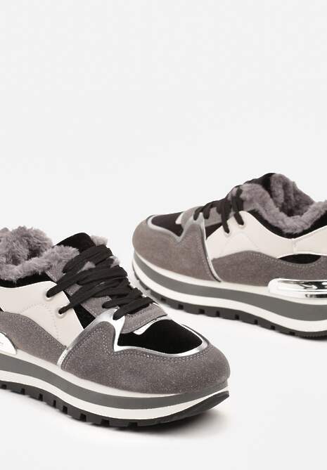 Szare Sneakersy na Zimę z Futerkowym Ociepleniem Vertiste 6