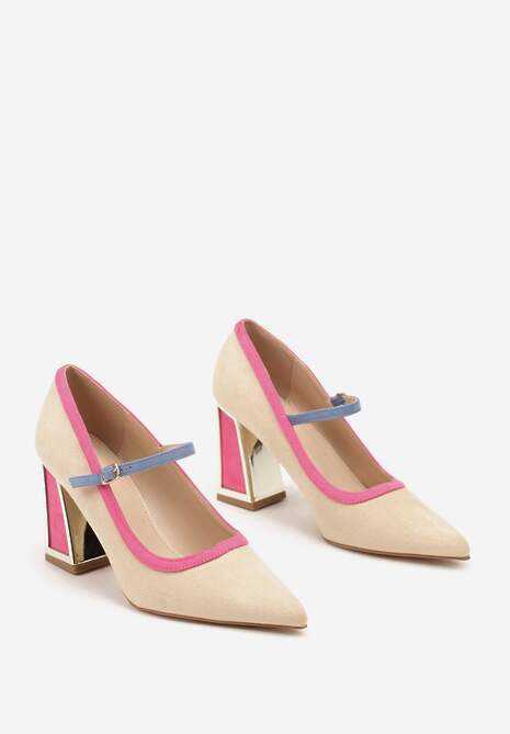 Pantofi cu toc Linnelea Bej 5