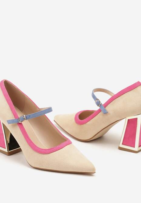 Pantofi cu toc Linnelea Bej 6