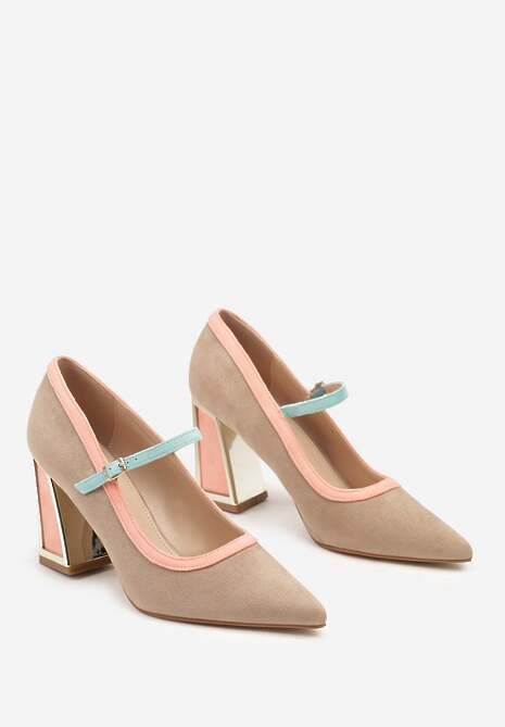 Pantofi cu toc Linnelea Bej 5