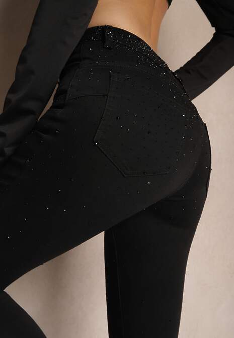 Czarne Jeansy z Bawełną w Stylu Skinny Cilana 5