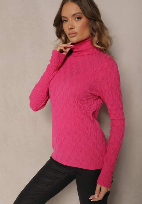 Pulover pe gât Neldora Fucsia 4