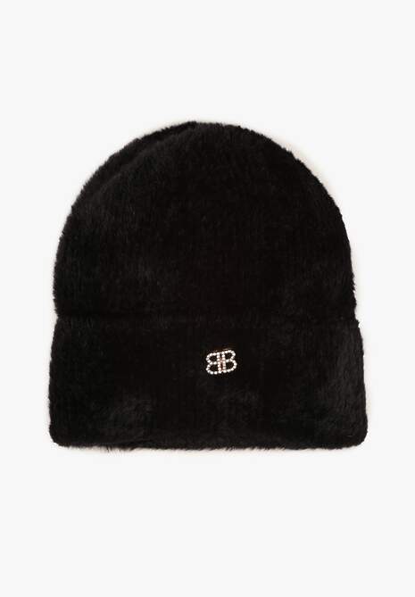 Czarna Czapka Beanie z Wiskozą Wełną i Naszywką Zolirra