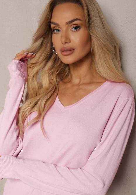 Pulover Roz deschis 5