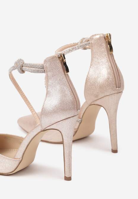 Pantofi stiletto Alennia Culoarea șampaniei 6