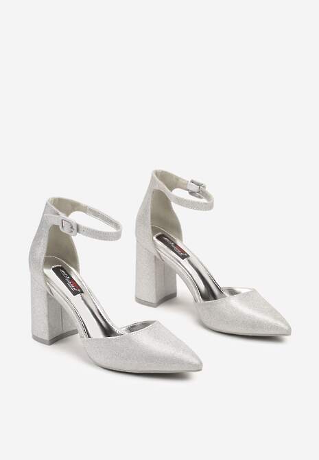Pantofi cu toc Jenneira Argintii 5