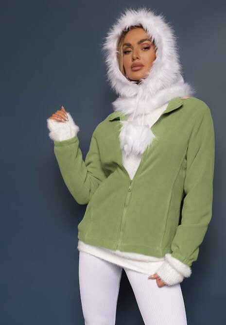 Zielony Casualowy Polar Dannira 4