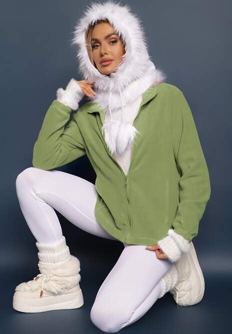 Zielony Casualowy Polar Dannira