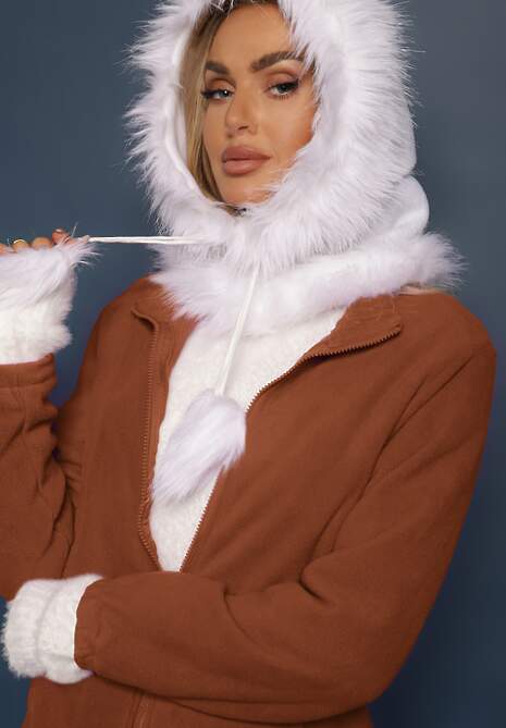 Brązowy Casualowy Polar Dannira 5