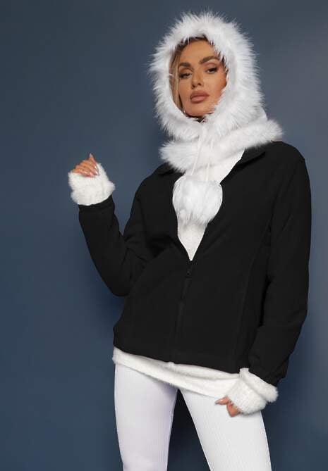 Czarny Casualowy Polar Dannira