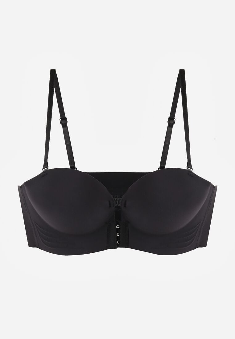 Czarny Biustonosz Push Up z Zapięciem z Przodu Beliri