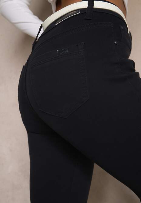 Granatowe Jeansy Slim Fit z Regularnym Stanem Solzedis 5