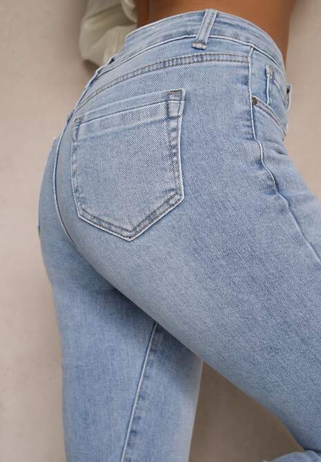 Jasnoniebieskie Jeansy z Bawełny Typu Slim Felindrae 5