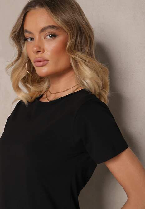 Czarny Casualowy Bawełniany T-shirt Rivali 5