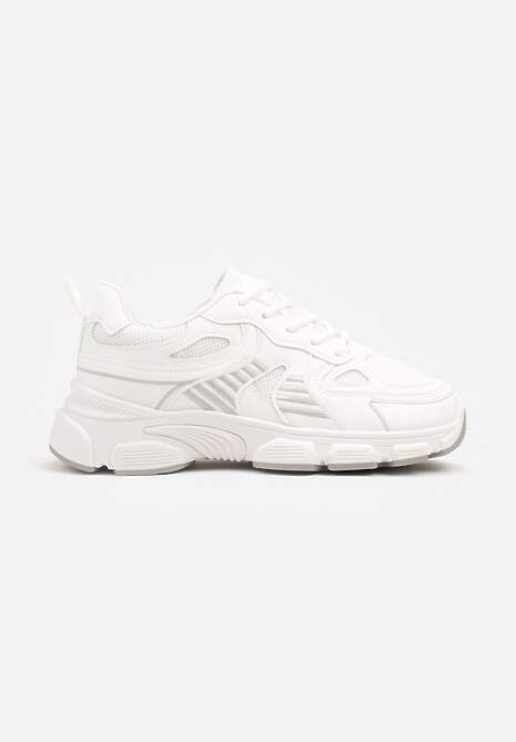 Białe Sneakersy w Streetwearowym Stylu na Grubej Podeszwie Felethra 4