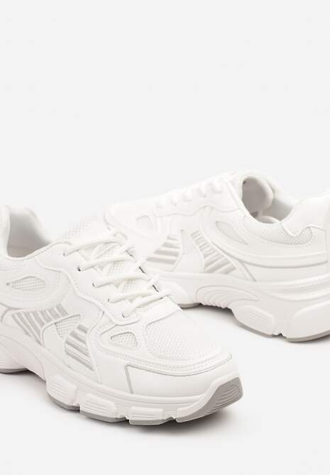 Białe Sneakersy w Streetwearowym Stylu na Grubej Podeszwie Felethra 6